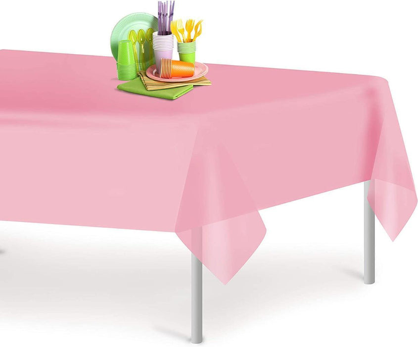 Plastic Table Cloth for Parties Disposable Tablecloths Pink Rectangle 137x274cm