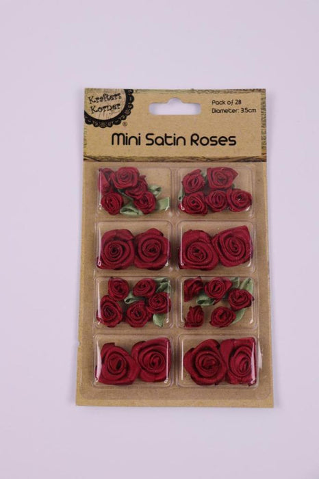 Mini Roses Flowers Ribbon Bows Craft Artificial Wedding Applique Sewing DIY 28pc