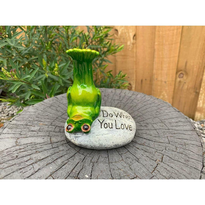 Yoga Frogs Ornaments with Word Frog Statue Figurines Funny Garden Home Sculpture