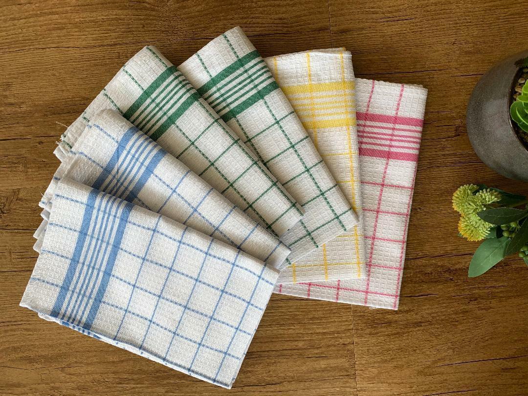 Kitchen Tea Towels Cotton Dish Cloths Bar Towels Multipurpose Cleaning 6 or 12pc