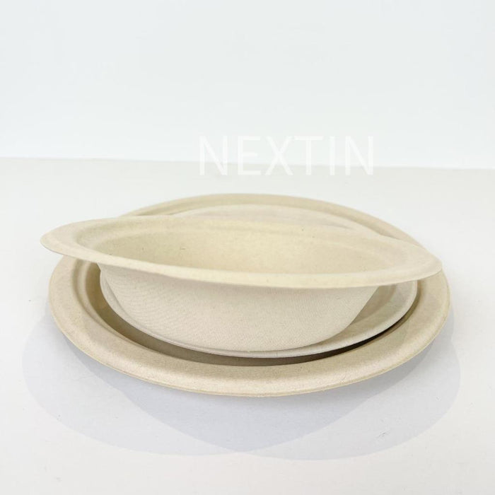 Disposable Paper Plates Sugarcane Dinner Dessert Party Plate Strong Eco-Friendly