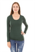 Caroline Morgan Long Sleeve Top Scoop Neck T-Shirts Basic Tee Tops Plain Colour