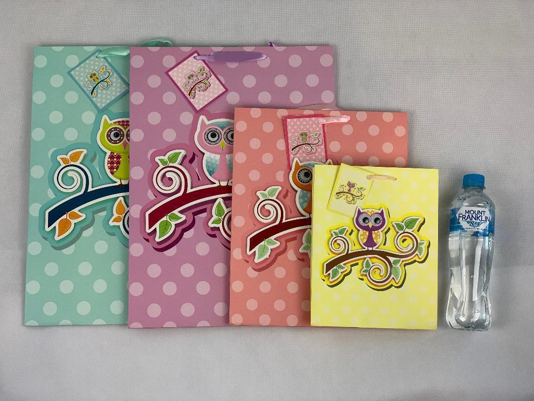 3D Paper Gift Bags Craft Kraft Carry Bag with handle Wedding Birthday Party