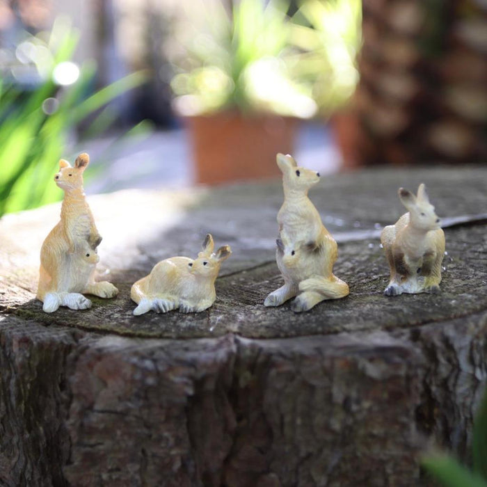 Miniature Kangaroo Figurines Australian Wildlife Animal Mini Animals Pack of 4