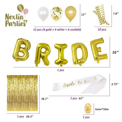 Bachelorette Party Decorations Gold Bridal Shower Decor Set Bride To Be Sash Hen