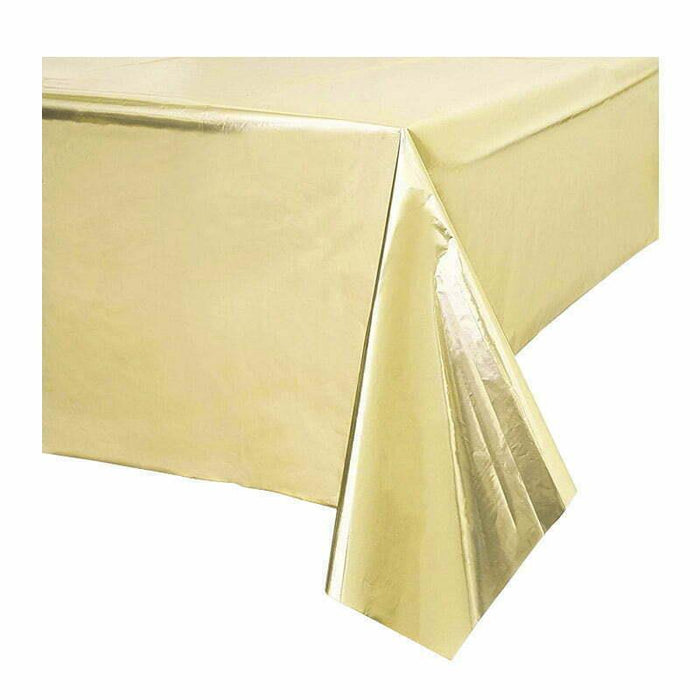 Plastic Table Cloth for Parties Disposable Tablecloths Gold Rectangle 137x274cm