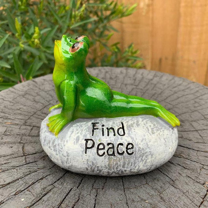 Yoga Frogs Ornaments with Word Frog Statue Figurines Funny Garden Home Sculpture