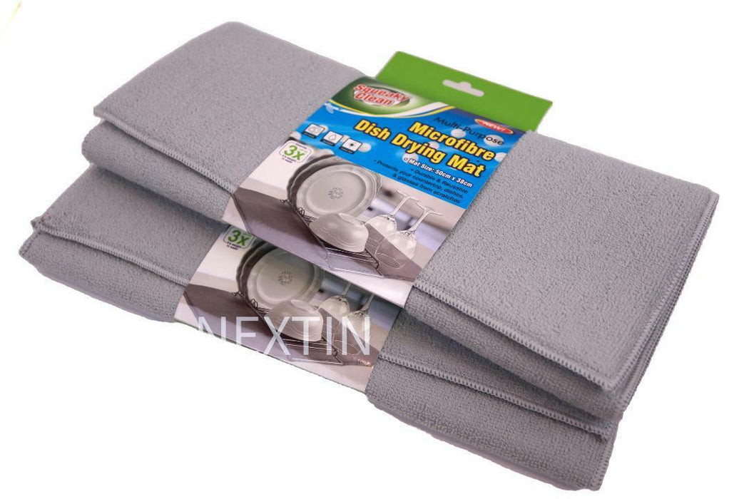 Microfiber Dish Drying Mat Absorbent Reversible Mats for Kitchen pack of 2 50cm