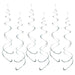 Silver Hanging Swirls Spiral Swirl Party Decorations Foil Ceiling Whirls 12pcs