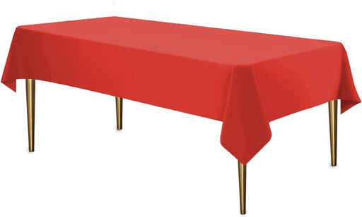 Plastic Table Cloth for Parties Disposable Tablecloths Red Rectangle 137x274cm