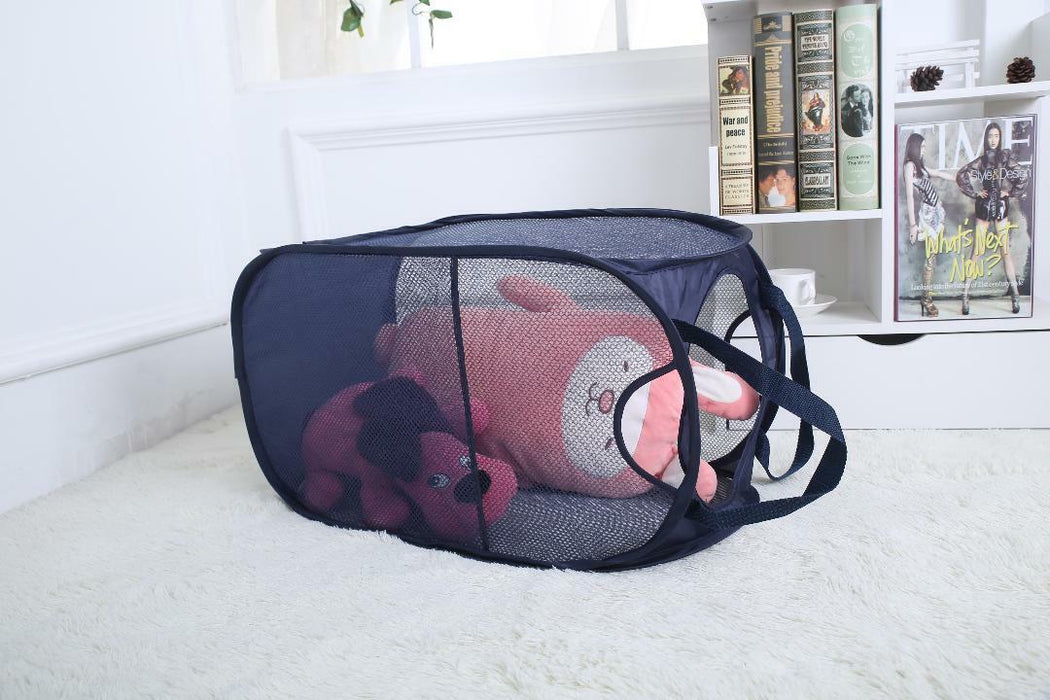 Mesh Pop up Laundry Hamper Portable Folding Collapsible Easy open Clothes Hamper