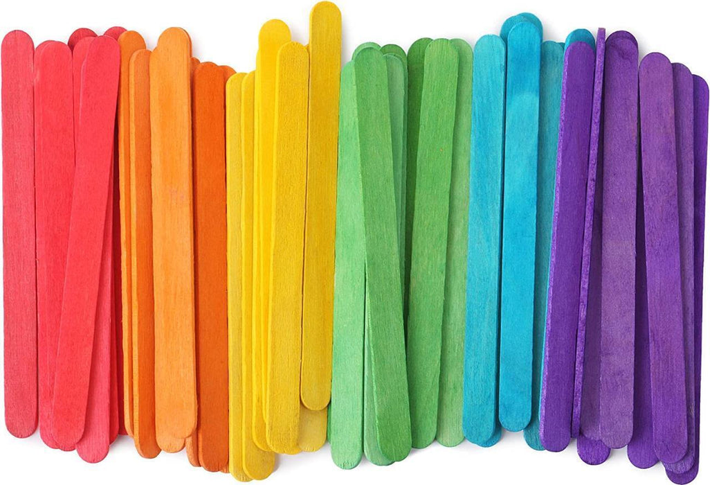 Coloured Wooden Craft Sticks Colourful Ice Cream Stick Paddle Pop 11cm Bulk