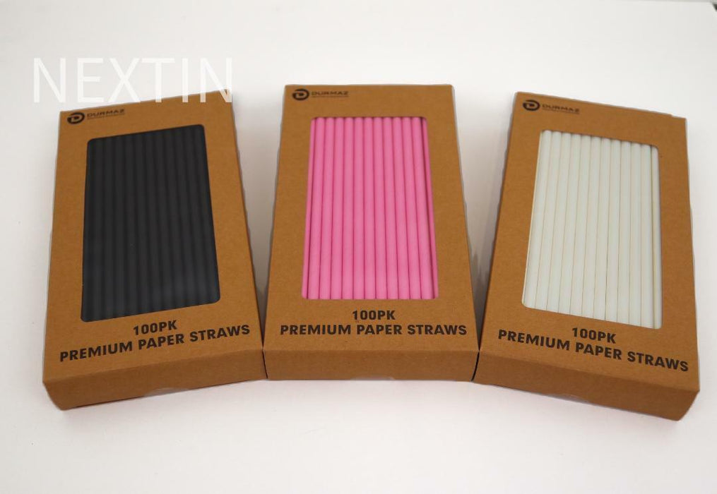 Paper Straws Food Safe Drinking Straw Birthday Party Brown White Black Red Bulk