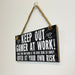 Wooden Boys Room Sign Keep Out Gamer at Work Door Wood Wall Hanging Home Sign