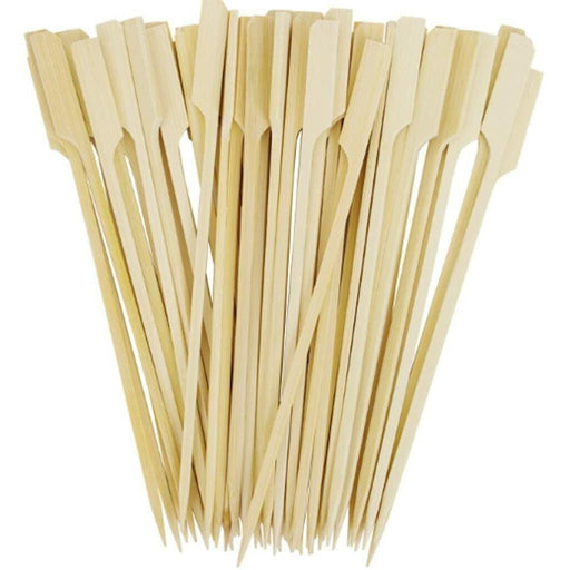 Bamboo Paddle Skewers BBQ Sticks Wooden Picks Fruit Kebab Cocktail Party 18cm