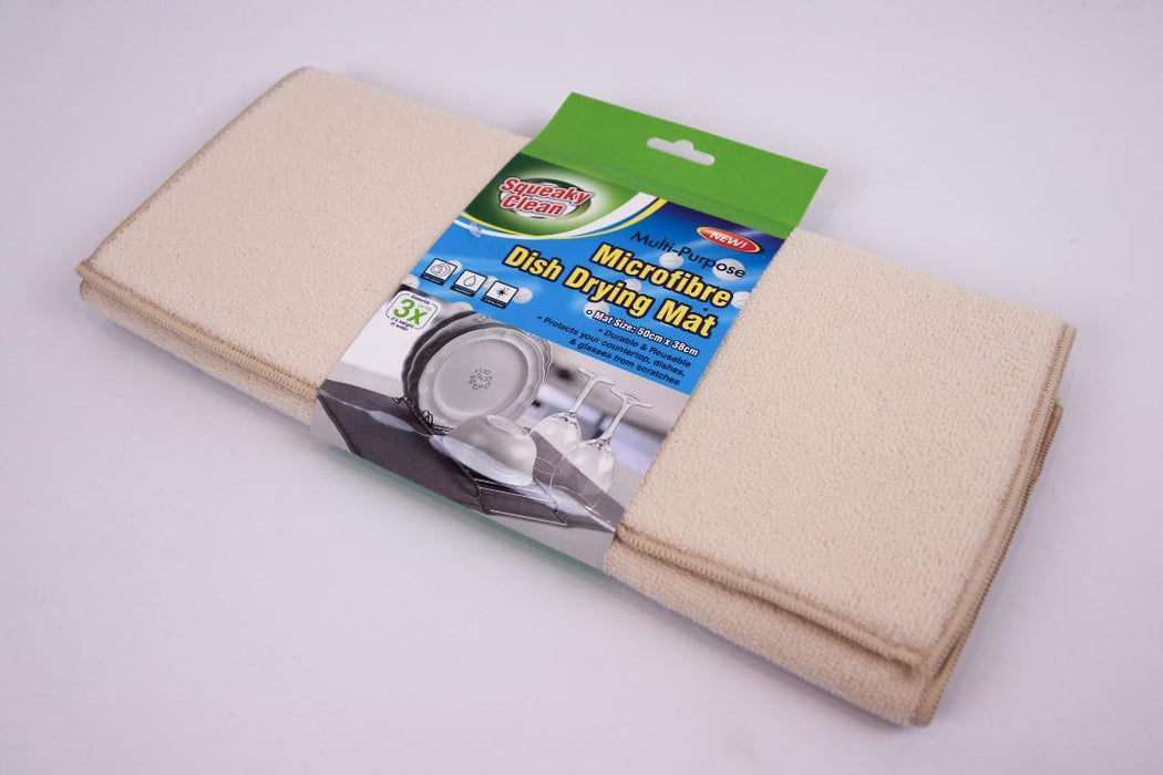 Microfiber Dish Drying Mat Absorbent Reversible Mats for Kitchen pack of 2 50cm