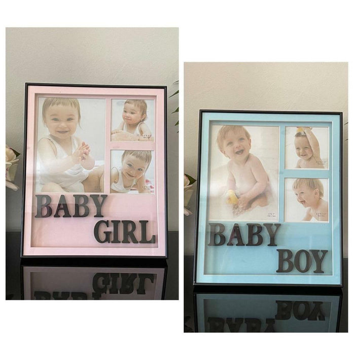 Baby's Picture Photo Frame Girl or Boy Keepsake Newborn Baby Shower Pink Blue