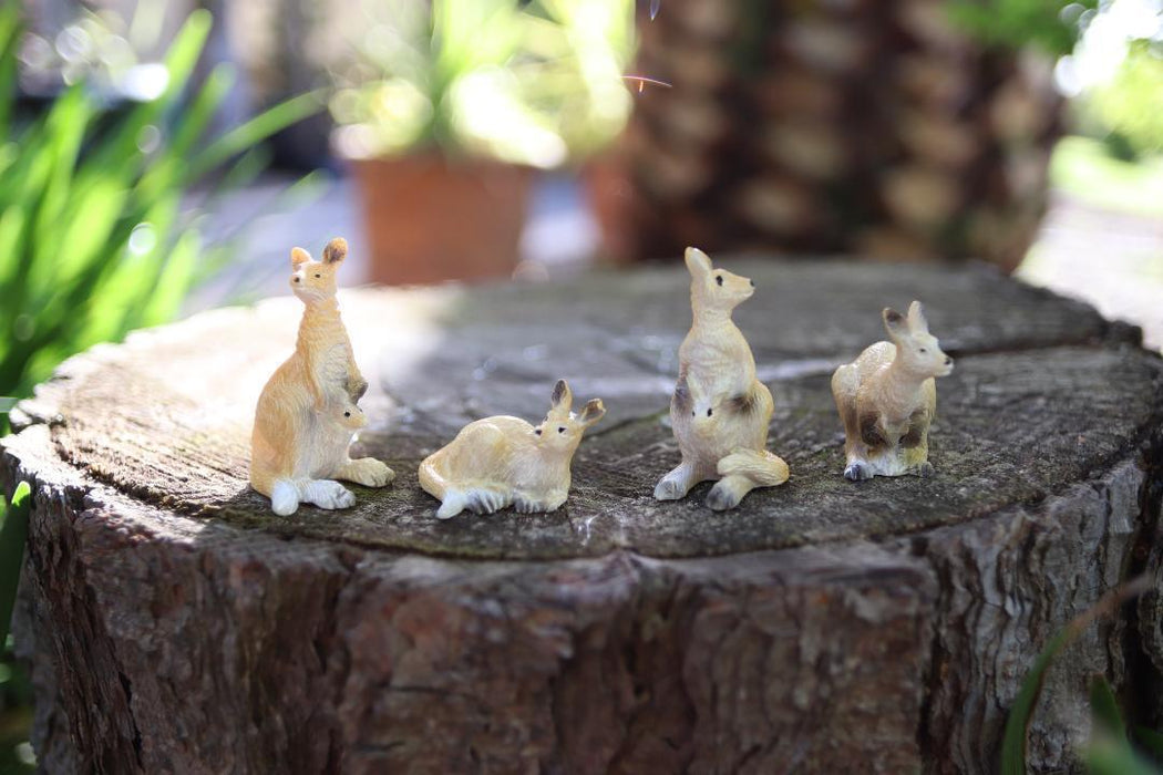 Miniature Kangaroo Figurines Australian Wildlife Animal Mini Animals Pack of 4