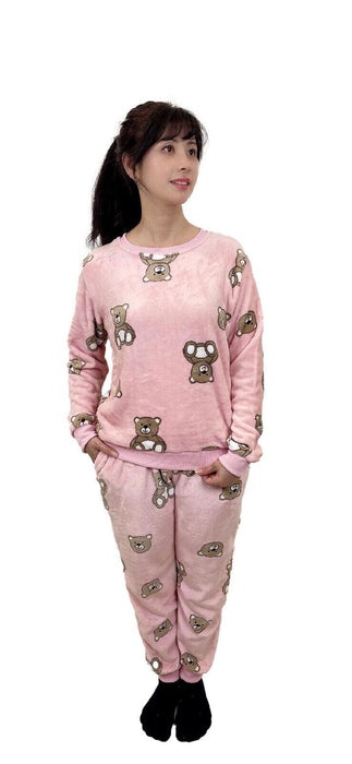 Women Pyjamas Pyjama Set Soft Plush Fleece Warm Winter Sleepwear Pajamas s8-18