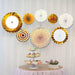 Gold Paper Fans Hanging Party Decorations Supplies Bridal Shower Birthday 8pc