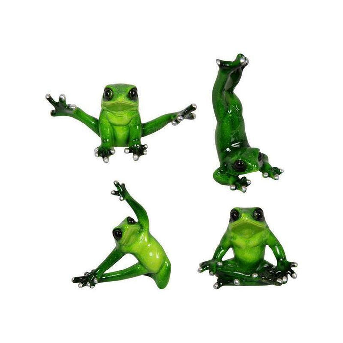 Yoga Frog Figurine Frogs Statue Funny Garden Home Décor Animal Ornament 10cm