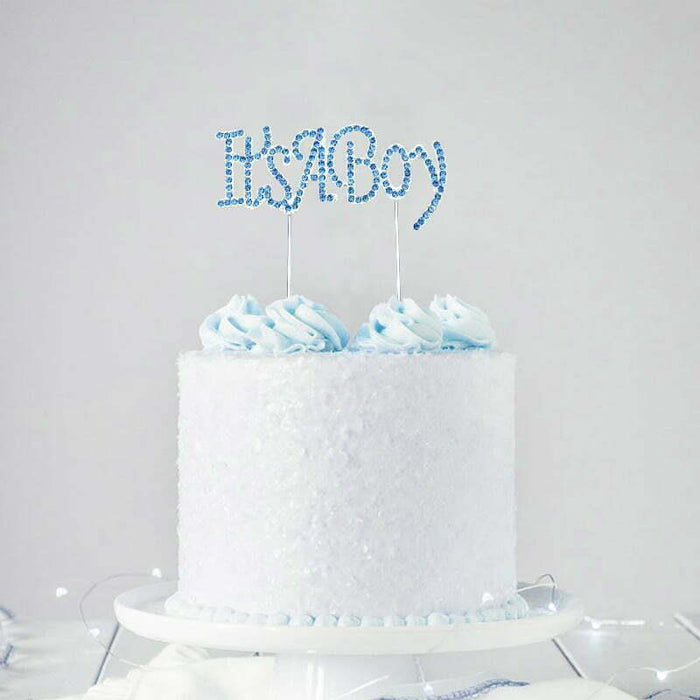 It's a Boy or Girl Baby Shower Cake Topper Party Decorations Rhinestones Glitter