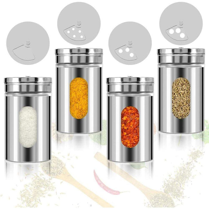 Glass Storage Jar with Shaker Lid Kitchen Seasoning Spice Herb Salt Pepper Jars