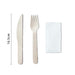 Disposable Wooden Cutlery & Napkin Set Bamboo Wood Fork & Knife Bulk Buy