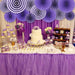 Purple Paper Fans Party Decorations 6pcs Set Birthday Wedding Hanging Decor