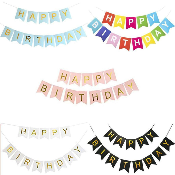 Happy Birthday Banner Garland Banners Baby Shower Birthday Party Decorations