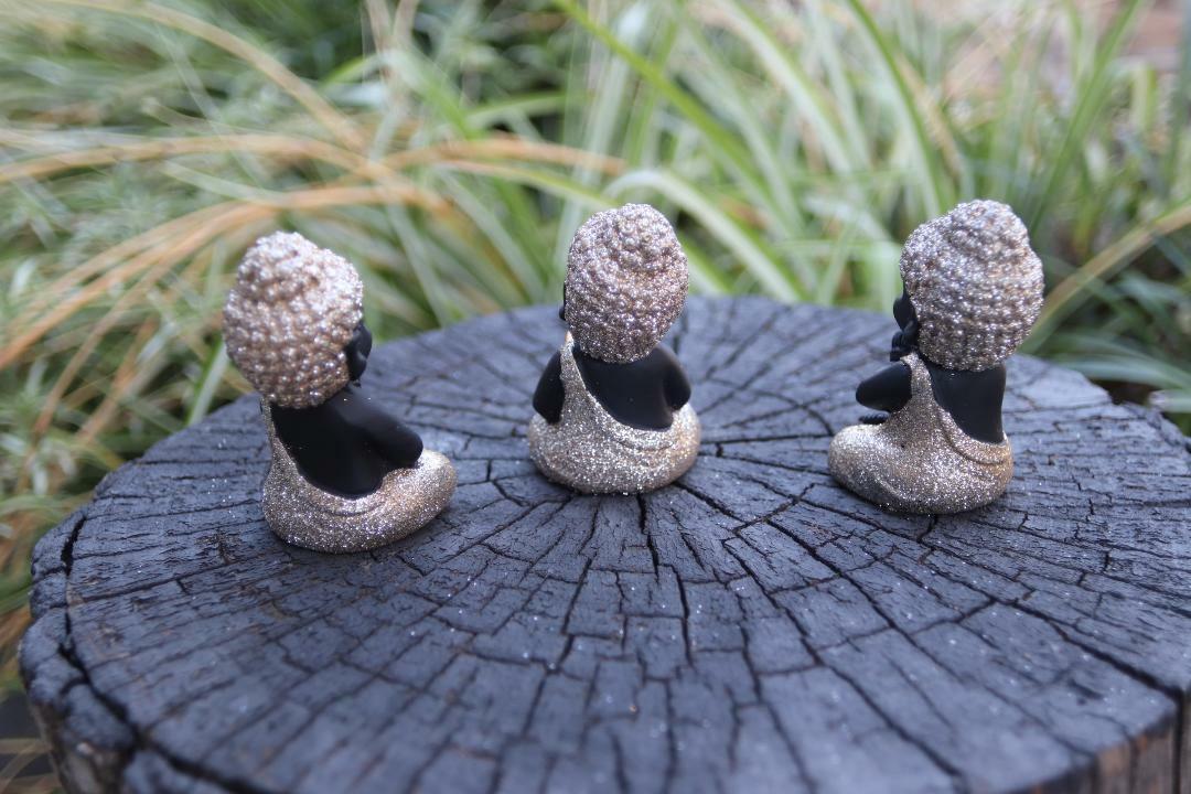 Happy Buddha Statue Wise Monks Home Decor Ornament Figurine 7cm pack of 3 or 6
