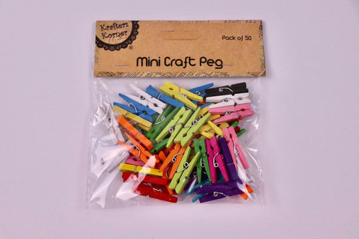 Mini Wooden Pegs Craft Clothespins Natural Wood Colorful Photo Clips 3cm 50pc