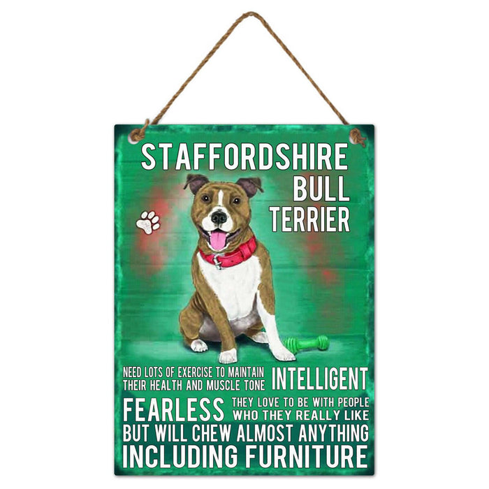 Dog Metal Sign Wall Door Hanging Dogs Sign Colourful Home Decor 27cm