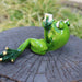 Frog Statue Ornament Celebrity Selfie Frogs Figurines Funny Garden Home 2pc Set