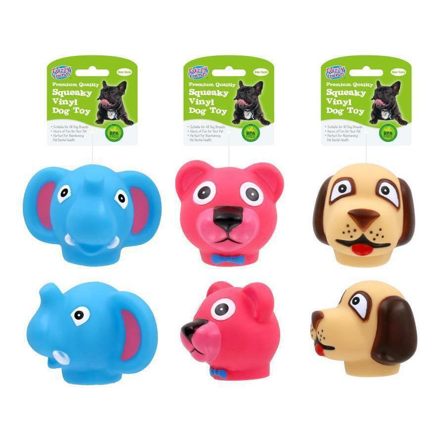 Novelty Squeaky Dog Toys Squeeze Squeaker Sound Funny Pet Toy Animal pack of 3pc