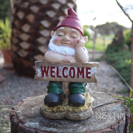 Garden Gnomes Statue Gnome Welcome Sign Fairy Garden Décor Figurine Ornaments