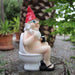 Garden Gnome Naked Nude Gnomes on Toilet Drinking Naughty Garden Ornament 25cm