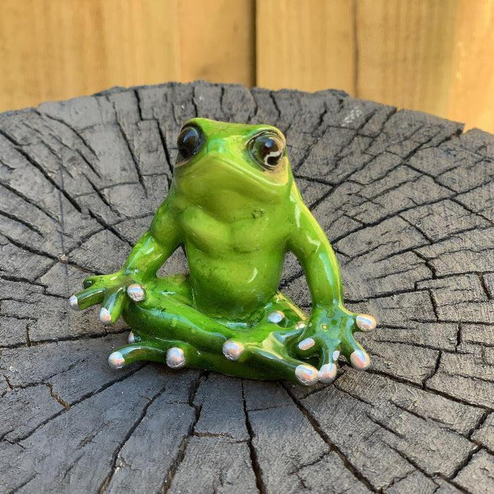 Yoga Frog Figurine Frogs Statue Funny Garden Home Décor Animal Ornament 10cm