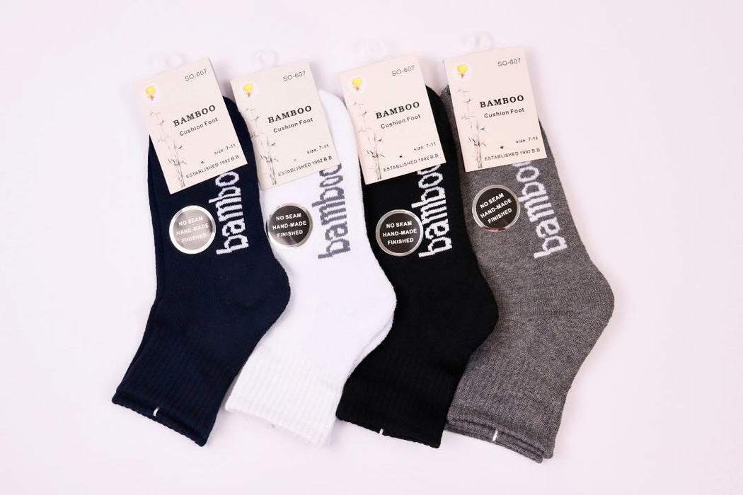 Bamboo Socks Ankle Low Cut Soft Cushion Work Sport Women s2-11 Black Navy White