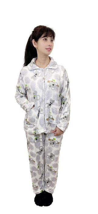 Women Pyjamas Pyjama Set Soft Plush Fleece Warm Winter Sleepwear Pajamas s8-18