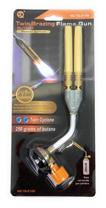 Gas Blow Torch Twin Brazing Flame Gun Lighter Buttan Soldering Welding Iron