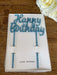 Happy Birthday Cake Topper Party Decorations Pink Blue & Gold Glitter 18.5 cm