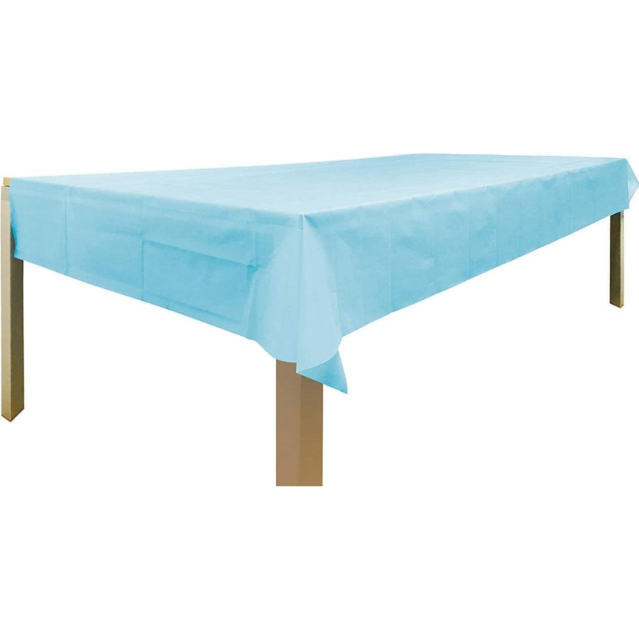 Plastic Table Cloth Parties Disposable Tablecloths Sky Blue Rectangle 137x274cm