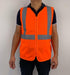 Hi Vis Reflective Safety Vest Workwear with Zipper & Pocket Day & Night Orange