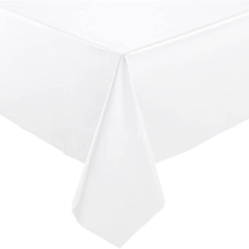 Plastic Table Cloth for Parties Disposable Tablecloths White Rectangle 137x274cm