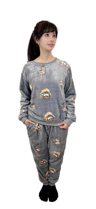 Women Pyjamas Pyjama Set Soft Plush Fleece Warm Winter Sleepwear Pajamas s8-18