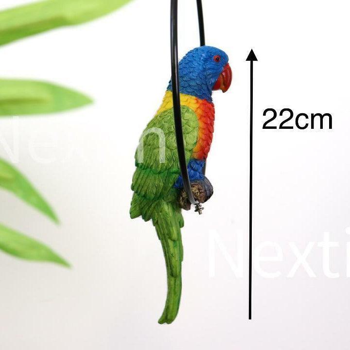 Rainbow Lorikeet Bird in Ring Birds Figurine Statue Garden Ornaments Decor 22cm