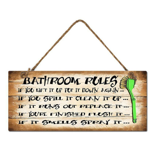 Bathroom Rules Metal Sign Country Vintage Retro Tin Home Signs Wall Decor