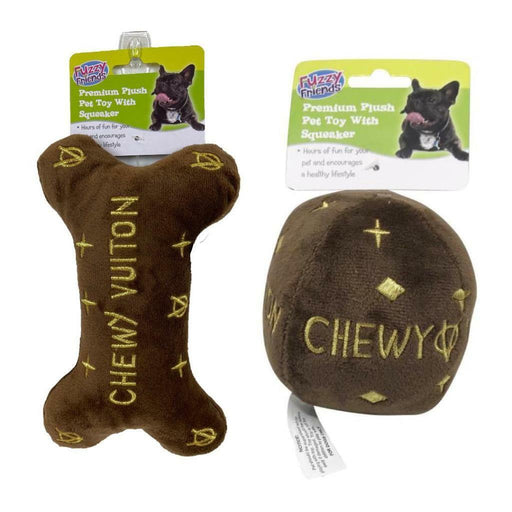 Squeaky Plush Dog Toy Pet Dogs Chew Toys Play Squeaker Sound Ball Bone