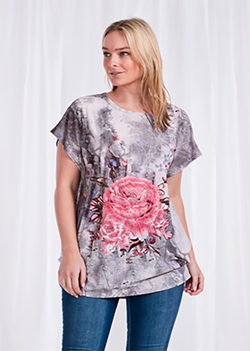 Caroline Morgan Women Casual Loose Tops Summer Floral Tiger Cat Dog Animals Top
